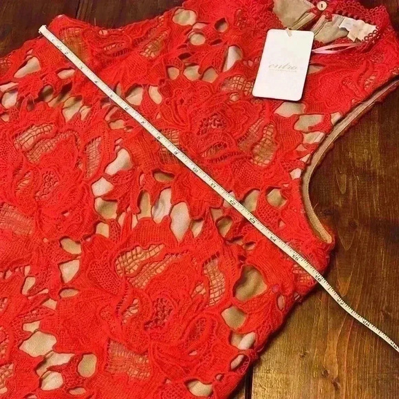 Entro Anthropologie red lace dress size small NWT - Picture 5 of 7